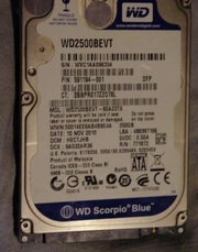 Продаётся винчестер HDD SATA 250GB от  ноутбука  HP Pavilion dv6742er